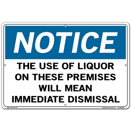 Vestil Aluminum Composite Sign, 12-1/2" Height, 18-1/2" Width, Aluminum Composite, Rectangle, English SI-N-23-D-AC-130